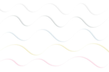 White background wave paper art design. Vector paper cut illustration.