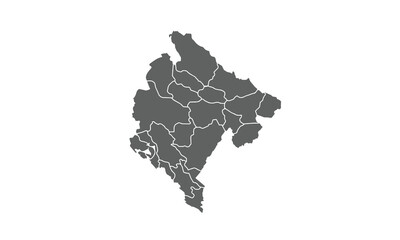  Montenegro map isolated on white background.for annual infographics report website layout