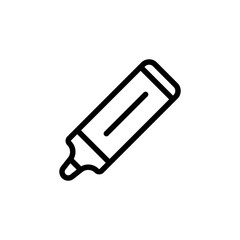 Felt pen line icon. Color, highlight, drawing, abstract, picture, marker, school, office, college, student, student, manager, plan, scheme. Art concept. Vector black line icon on white background