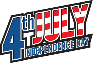 Fototapeta premium 4th July. American Independence Day Label