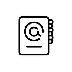 Notepad line icon. Pen, sketch, draft, book, study, student, manuscript, college, ideas, business, diary. knowledge concept. Vector black line icon on white background