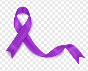 A banner with a realistic ribbon for awareness of pancreatic cancer. Design template for website magazines