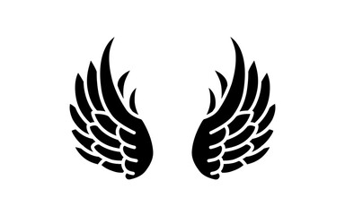Obraz premium vector angel wings tribal tattoo