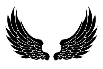 vector angel wings tribal tattoo