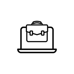 Notebook line icon. Technology, business, information, diplomat, data analysis, diagram, investment, deals, contracts. business concept. Vector black line icon on white background