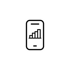 Smartphone line icon. Gadget, speed, productivity, modern, internet, app, sharing, business, profit, trends, chart, data, privacy. Technology concept. Vector black line icon on white background