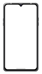Realistic smartphone new design mokeup. New design mokeup with transparent screen. Phone mokeup in front. Vector illustration
