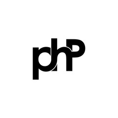 php lettering initial monogram logo design