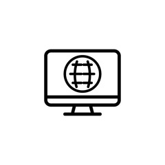 Web page line icon. Browser, computer, internet, sites, leisure, settings, domain, information, speed, optimization, knowledge. Technology concept. Vector black line icon on white background