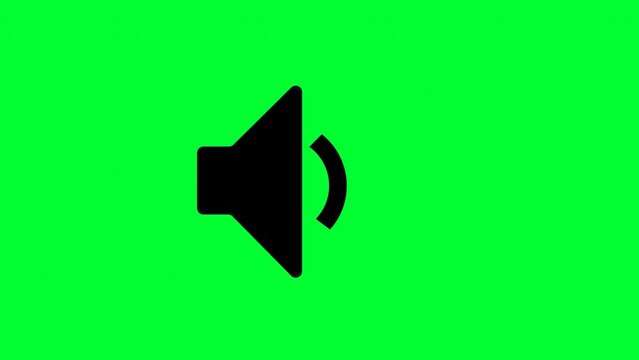 Playing speaker Audio loudspeaker and megephone Acoustic speakers icon animated on Green screen. music player sounder loudspeaker volume icon for studio.