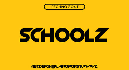 SCHOOLZ Modern Bold Font. Regular Italic Number Typography urban style alphabet fonts for fashion, sport, technology, digital, movie, logo design, vector illustration