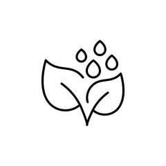 Plant line icon. Soil, earth, rain, eco, ecology, flora, botany, ecosystem, plants, leaves, drugs, biology. nature concept. Vector black line icon on white background