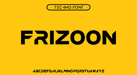 FRIZOON Modern Bold Font. Regular Italic Number Typography urban style alphabet fonts for fashion, sport, technology, digital, movie, logo design, vector illustration