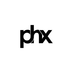 phx lettering initial monogram logo design