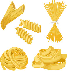 pasta italian food set cartoon. dish sauce, meal plate, healthy delicious spaghetti pasta italian food vector illustration
