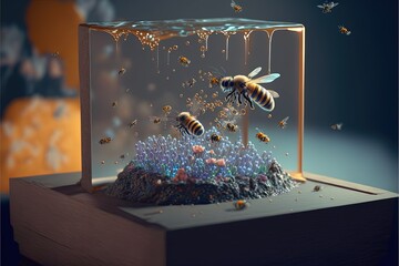 Digital illustration about Imagery of honey.