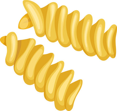 fusilli pasta cartoon. sauce meal, spiral food, cheese macaroni fusilli pasta vector illustration