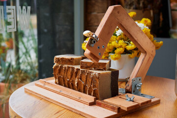 craft soap and guillotine for slicing
