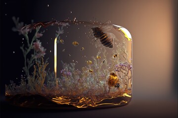 Digital illustration about Imagery of honey.