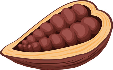 cocoa bean cartoon vector. plant tree, sweet dessert, organic dark , fruit seed cocoa bean. isolated color illustration