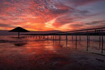 Fototapeta na wymiar Scenic sunrise at the Dead sea