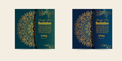 Luxury wedding invitation card template Abstract background with antique, luxury red and gold vintage frame, victorian banner, invitation card, baroque style booklet