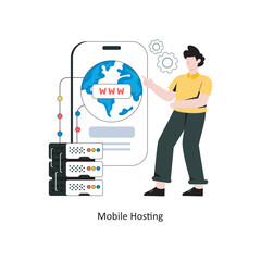 Mobile Hosting Flat Style Design Vector illustration. Stock illustration