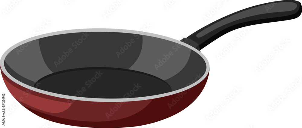 Poster frying pan cartoon vector. cooking kitchen, skillet cook, black iron pot frying pan vector illustration