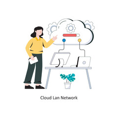 Cloud Lan network Flat Style Design Vector illustration. Stock illustration
