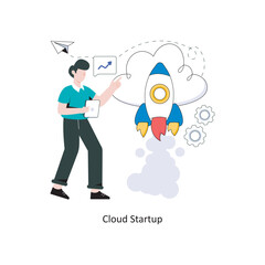 Cloud startup Flat Style Design Vector illustration. Stock illustration