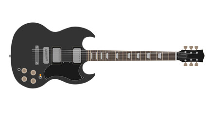 black sg gibson guitar to Solid Guitar very popular for musician (Black Color)	 - obrazy, fototapety, plakaty