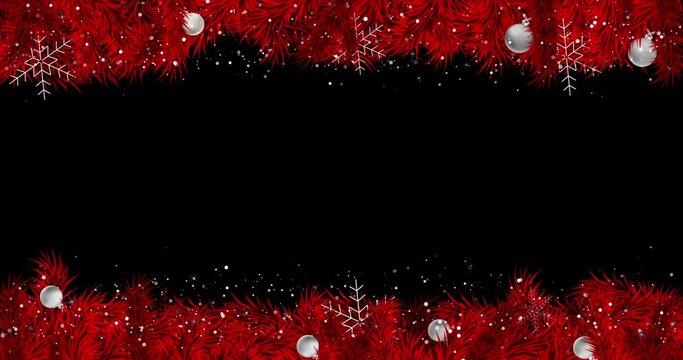 red christmas background frame Fir