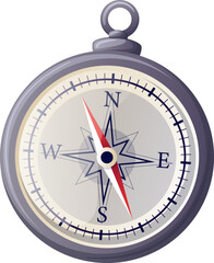 compass north cartoon. map direction, rose wind, south and west, nautical arrow compass north vector illustration