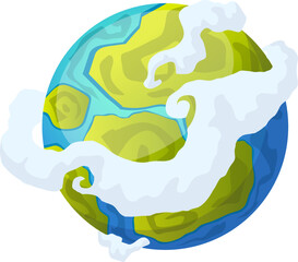 planet magic cartoon. fantasy shape, orbit element, energy universe planet magic vector illustration