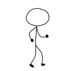 Cute stick man cartoon vector 