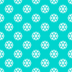 White snowflakes on blue background winter seamless pattern