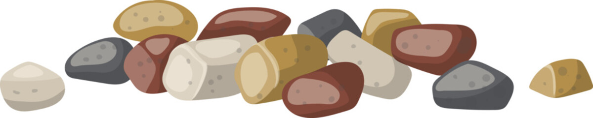 gravel rock cartoon. stone sand, material pile, construction concrete, texture, building granite gravel rock vector illustration