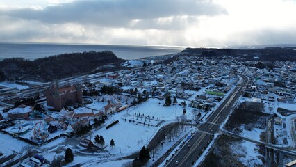 Hokkaido, Japan - December 15, 2022: Lake Toya During Winter Season