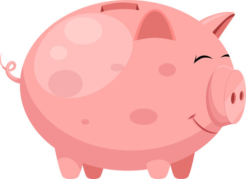piggy bank cartoon. pig money, economy business, cash banking, coin save, finance financial, investment piggy bank vector illustration