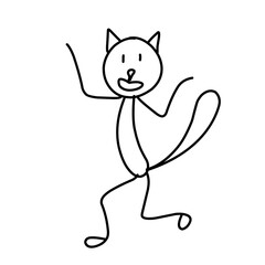 Stick Figure Cat pictogram Vector 
