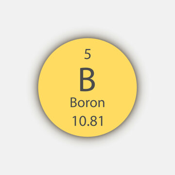 Boron symbol. Chemical element of the periodic table. Vector illustration.