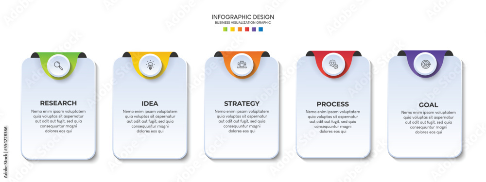 Poster Steps business data visualization timeline process infographic template design with icons