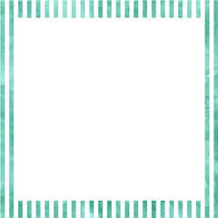 Fototapeta premium シンプルな水彩風緑色のストライプ正方形フレーム素材