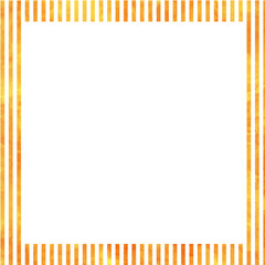 シンプルな水彩風オレンジ色のストライプ正方形フレーム素材