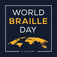 World Braille Day, held on 4 January.