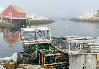 Scenic shot from fishing village Peggy's Cove, Nova Scotia, Canada