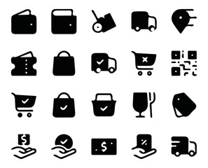 vector illustration, finance icon set, banking icon set, marketing icon set, shopping icon set, solid icon