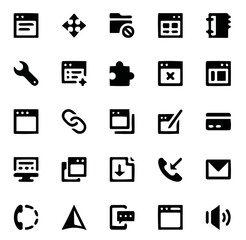 vector illustration, web design icon set, web development icon set, line icon