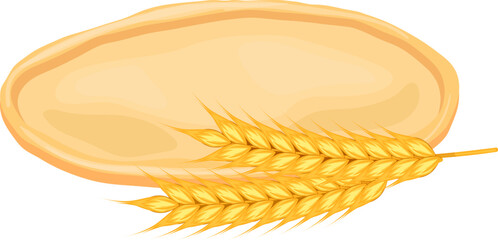 dough flour spikelet cartoon. wheat food, bread organic, pastry powder, raw healthy, culinary cereal, cooking dough flour spikelet vector illustration