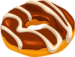 donut fast food cartoon. unhealthy sandwich, meal restaurant, menu dessert, lunch snack donut fast food vector illustration